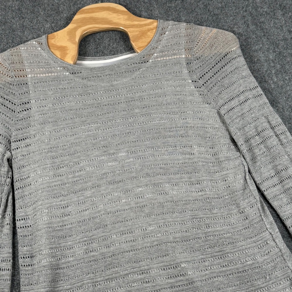 Apt. 9 Knit Tunic Top Metallic Sparkle Long Sleeve Gray XL casual lightweight